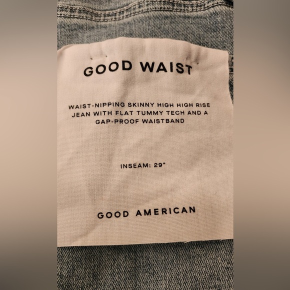 Good American Good Waist Skinny High Rise Blue Jeans Tummy Tech Size 2 /26 - Picture 8 of 16